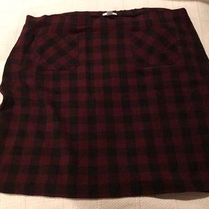 J.Jill Plaid Pull On Skirt XL